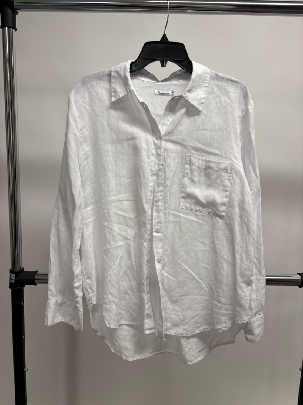 Renuar White Linen Button-Up Shirt